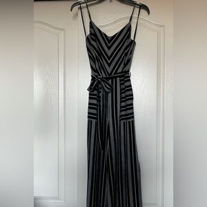 Black and white striped jumpsuit